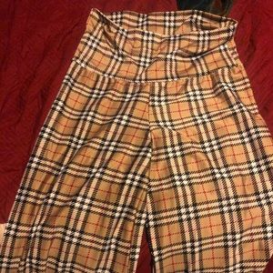 Plaid palazzo pants